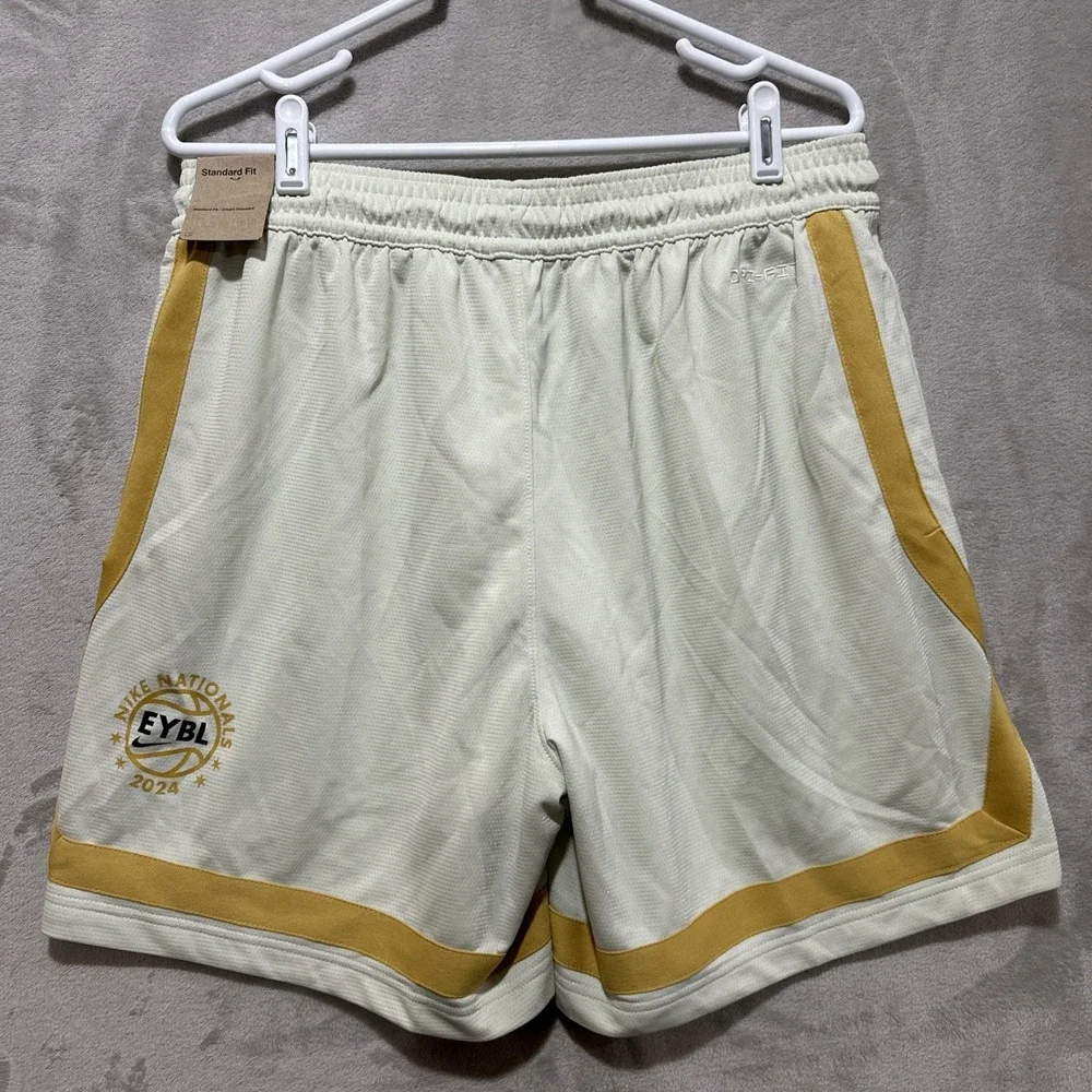 Nike Dri-Fit EYBL Sabrina Basketball Shorts Women's L White Performance Logo NWT